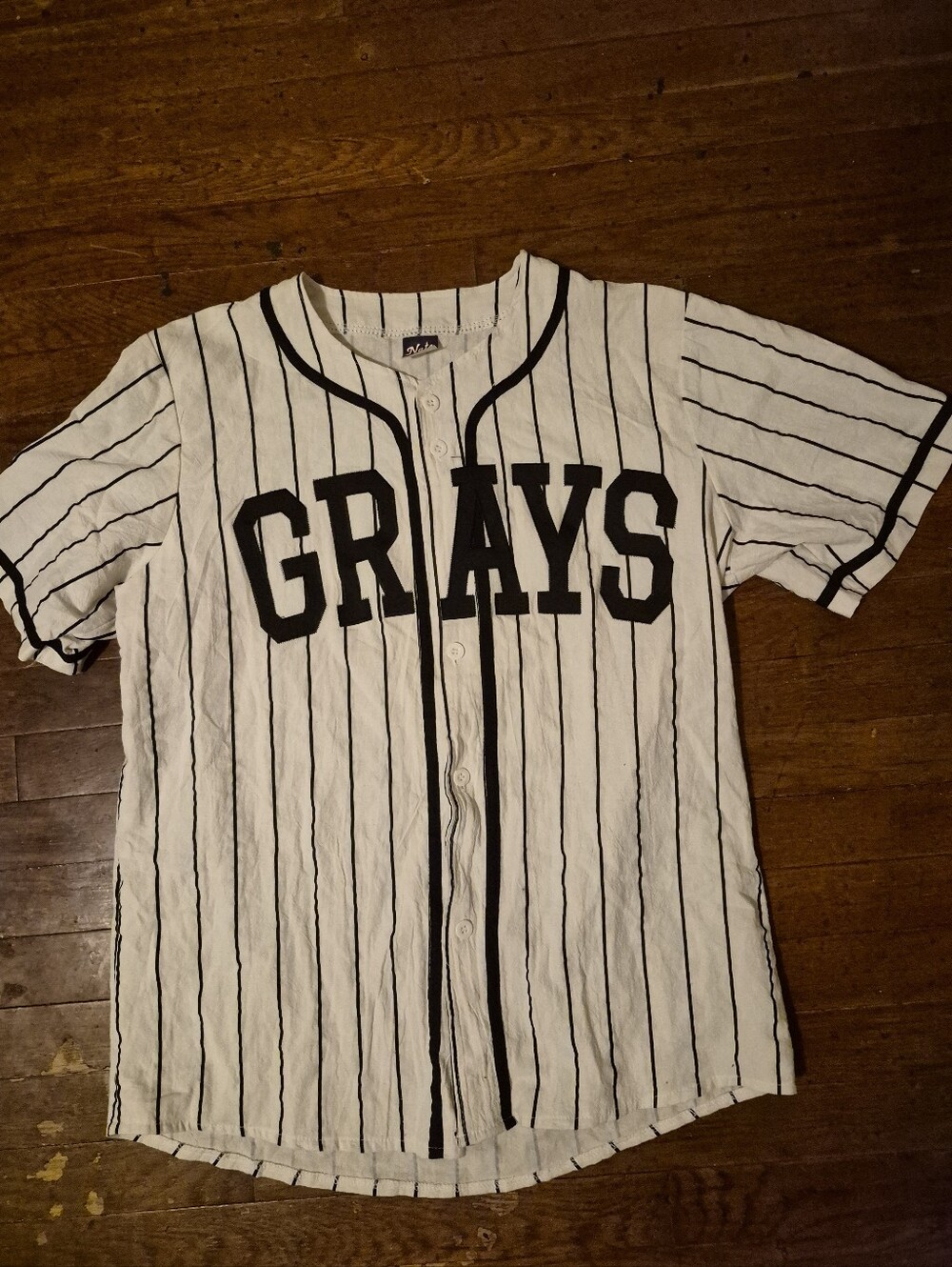 Homestead Grays White & Black Pinstripe Baseball Jersey Mens Sz Large